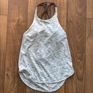 Lululemon tank size 8 gray white strappy